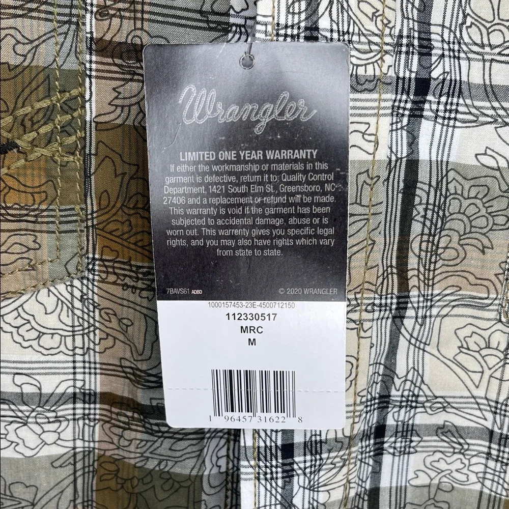 Wrangler Men's Rock 47 Long Sleeve Allover Shirt Tan Trench Size M - Picture 2 of 10